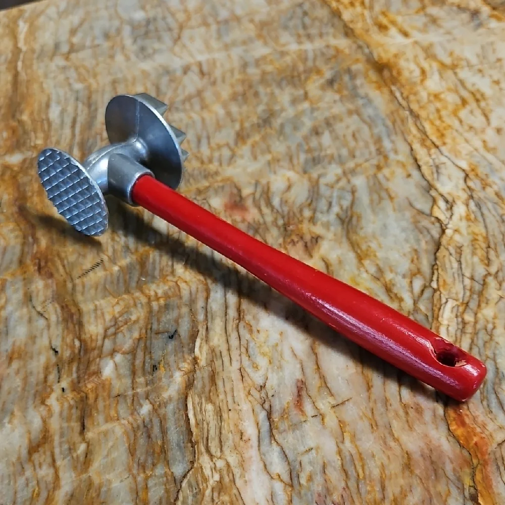 MODERN INDUSTRIES Vintage Red and Silver Meat Tenderizer